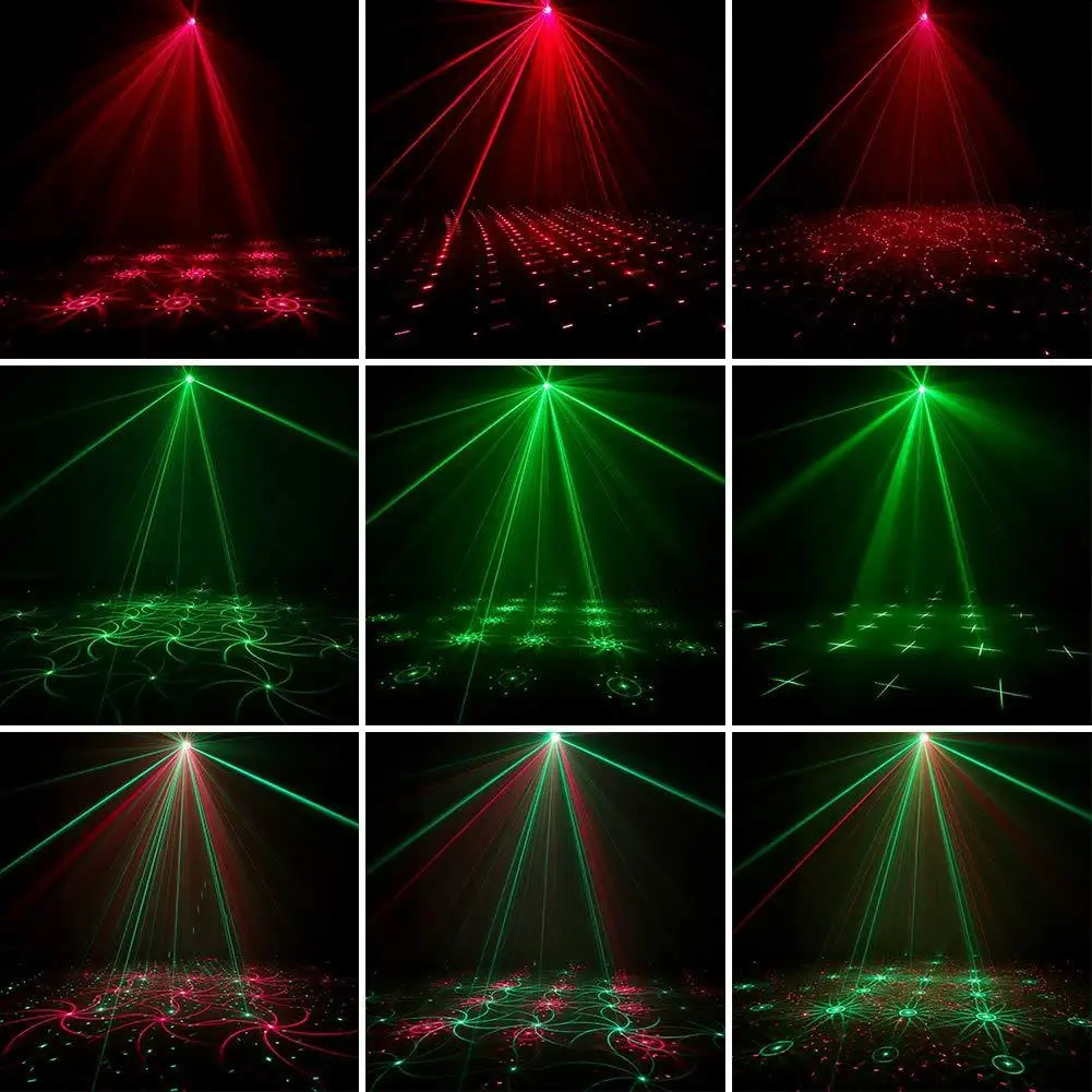 1 PC Protable R & G Party Light Sound Activated Strobe Lamp Stage Effect Laser Light Show proiettore di illuminazione per Home Bar KTV