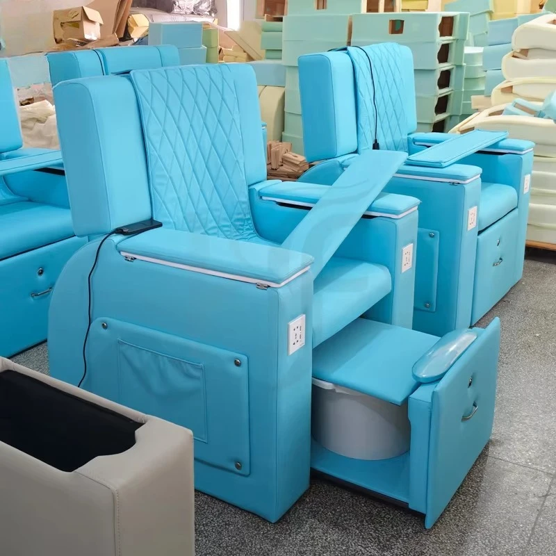 Modern Luxury Nail Salon Foot Spa Massage Manicure Station PipeLess Whirlpool System No Plumbing Electric Pedicure Chair