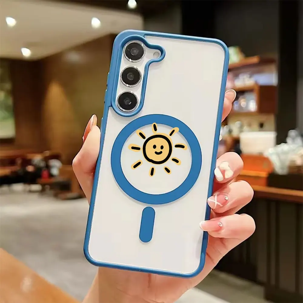 Pretty Lovely Cartoon Magnetic Wireless Charging Phone Case For Samsung Galaxy S26 S25 S24 S23 S22 Ultra Plus FE Anti-Drop Cover - view 3