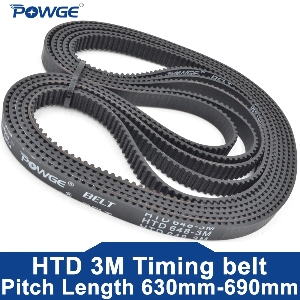 

POWGE HTD 3M Timing belt Lp=630 633 636 639 642 645 648 651 654 657 660 663 669 672 675 678 681 684 687 690 Width 6-30mm Rubber