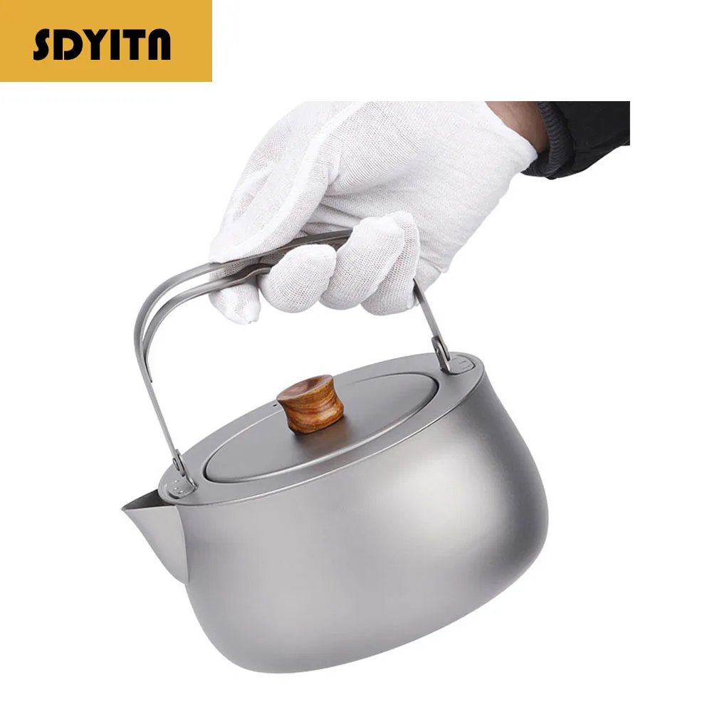 

Titanium Kettle 800ml/27fl oz Folding Handle Filter Camping Teapot Coffee Pot for Outdoor Boil Water