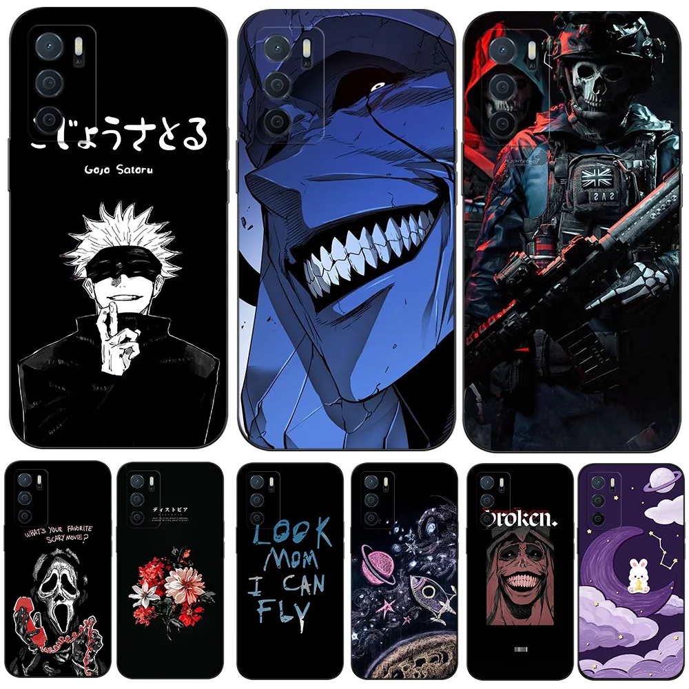 For OPPO A16 Case For OPPO A16S Case On OPPOA16 OPPOA16S Bumper OPPO A 16 S 16S tpu case 6.52inch cute anime army snake