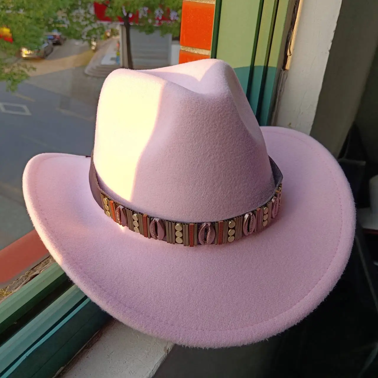 2023 New Color Cowboy Hat Pink Most Beautiful Knight Hat Men's and Women's Jazz Cowboy Hat Couple Hat Western Hat Cowboy Hat