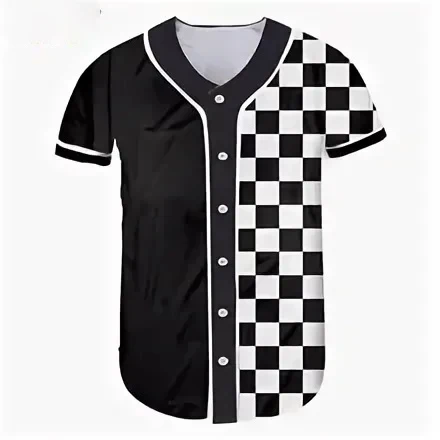 

Quick Drying Cool Breathable Short Sleeved T-Shirt With Square Stripe Print Baseball Short Sleeved Shirt MB27