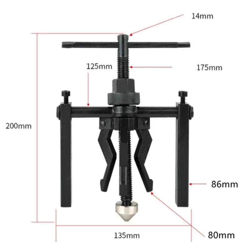 Car Inner Bearing Puller Gear 3-jaw Extractor Automotive Repair Tool Kit Labor-saving Car Separation Bearing Device Tools