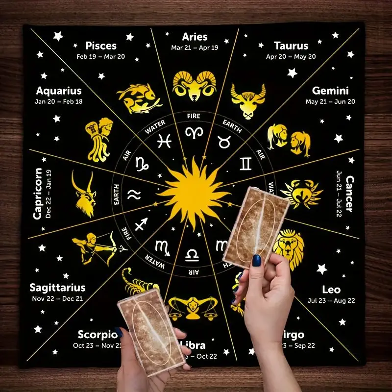 VIKAMA Infinite Symbol Tree of Life Tarot Tablecloth Mystical Divination Altar Cloth Ritual for Spiritual Room Decor