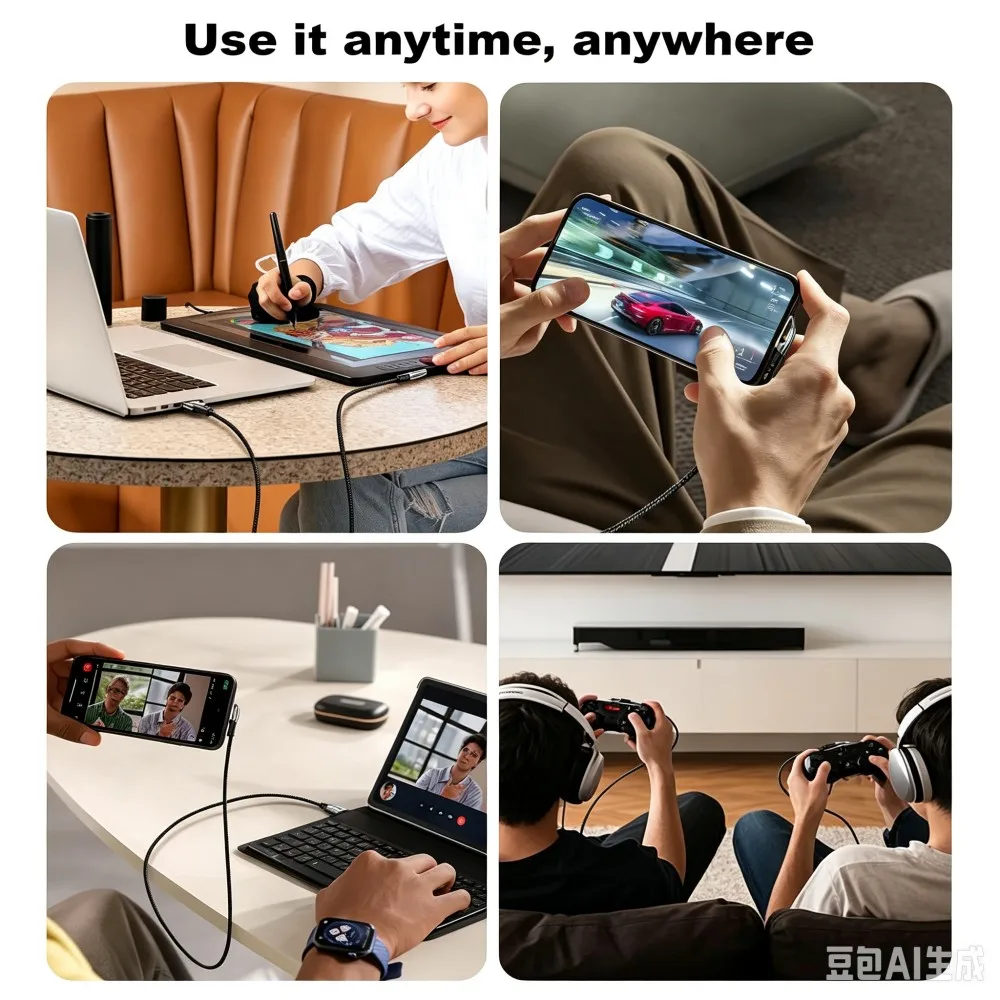 ASUS 90-Grad-USB-C-zu-Typ-C-Kabel 60W PD Schnellladung Nylon-Geflecht 1,8M Datenkabel für Telefon, Tablet, Spielkonsole – Detail 5