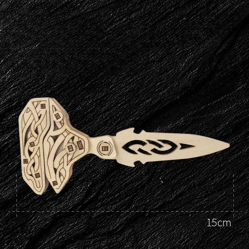 Wooden Puzzle Butterfly Knife Folding Knife 3d Three-dimensional Model Puzzle Assembly Cool Gift with A Sense of Achievement