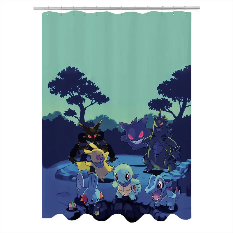 Opaque Waterproof Fabric Bathroom Curtains in the Bathroom Shower Curtains for the Home P-pokemones Shade Curtain Accessories