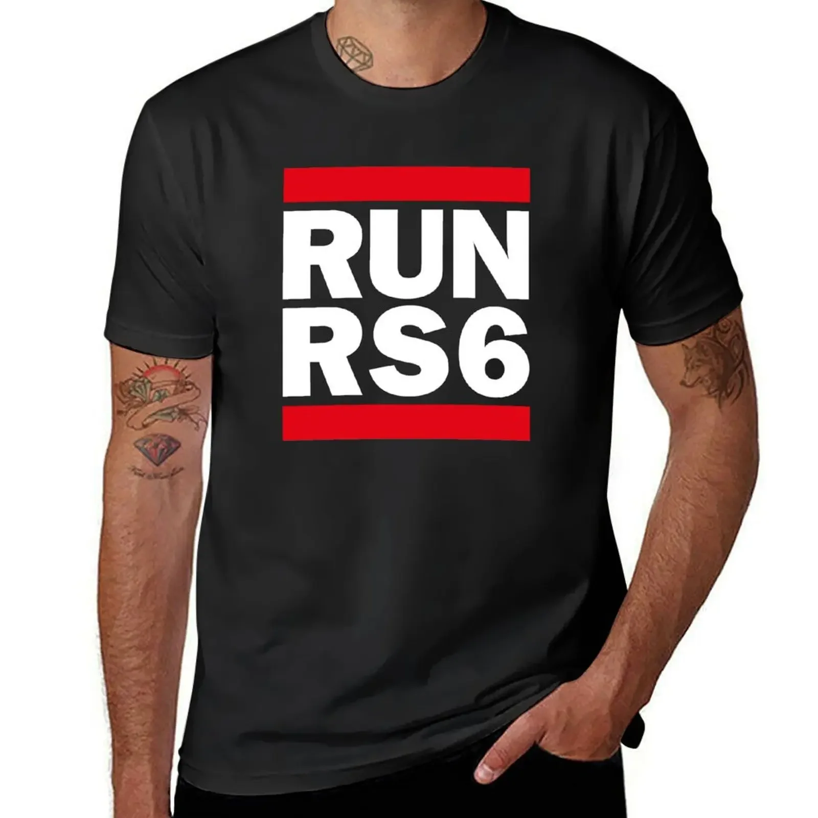 

RUN RS6 T-Shirt rapper graphic tees plain graphics workout shirts for men