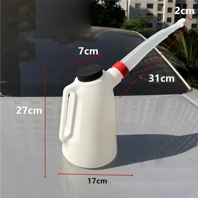

Oil Measuring Container Portable Plastic Oil Pot Long Neck Dustproof Cap for Car Boat Motorcycle Garage Use