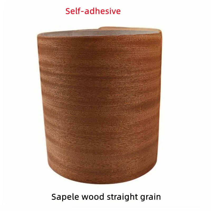Self-adhesive Natural Wood Veneer for Furniture DIY Cupboard Door Repair, Walnut Sapele Grain Furniture Veneer 20*250cm（W*L）