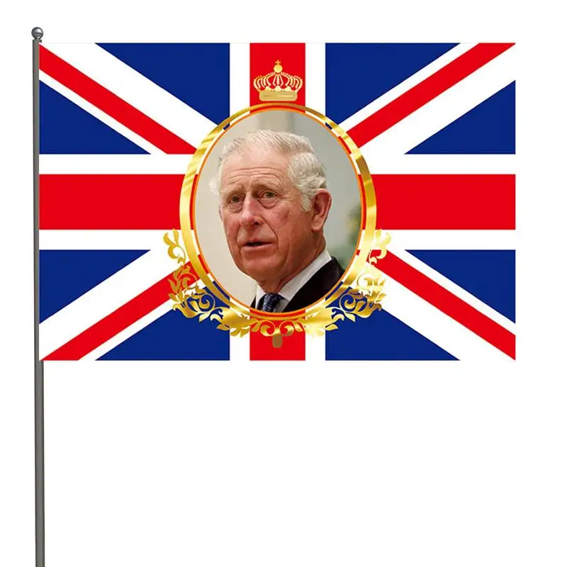 King Charles III Coronation Flag 5ft X 3ft King Charles III British Flags British New King Enthronement Commemoration Succession