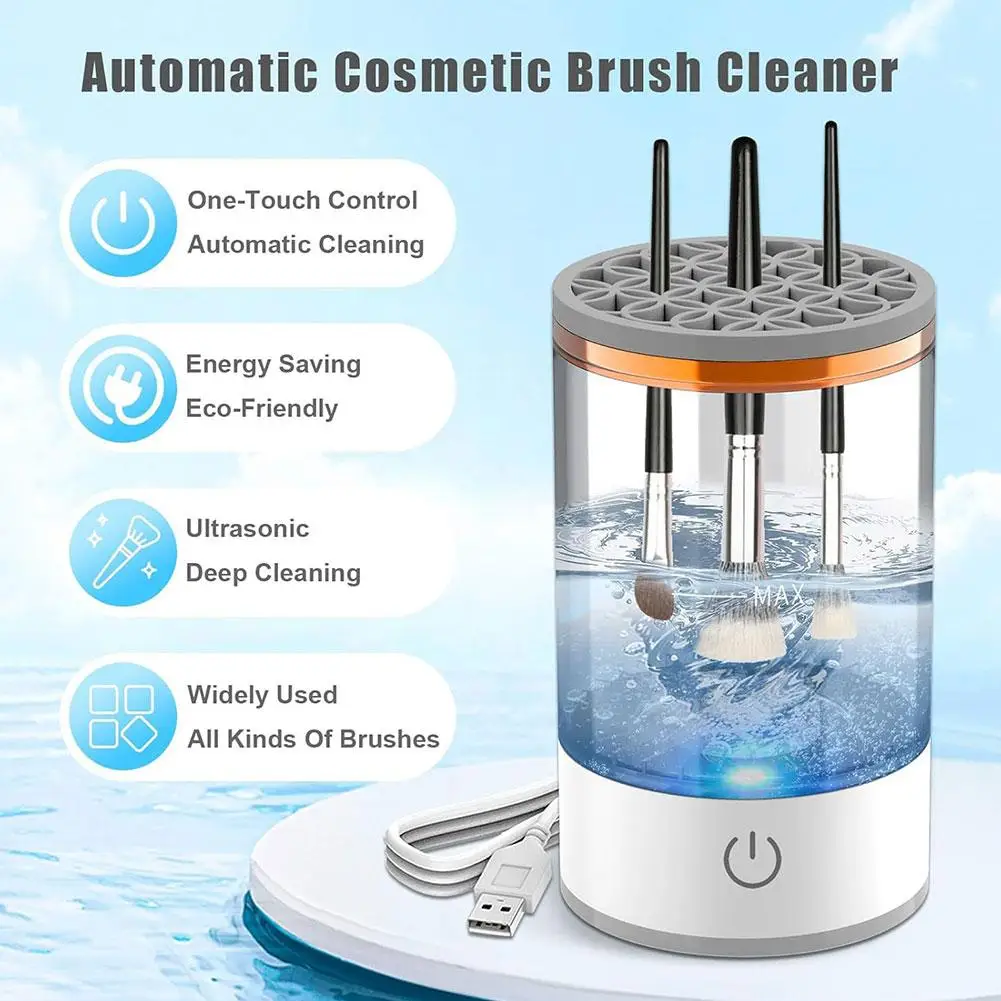 NEW Electric Makeup Brush Cleaner Automatic Spinner Makeup Brush Holder Stand Women Lazy Cleaning Brush Washer Quick Dry Tool