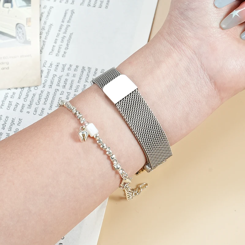 Stainless steel chain strap For Huawei Watch GT4 GT5 41mm Bracelet 18mm net metal Magnetic silver black starlight watchband