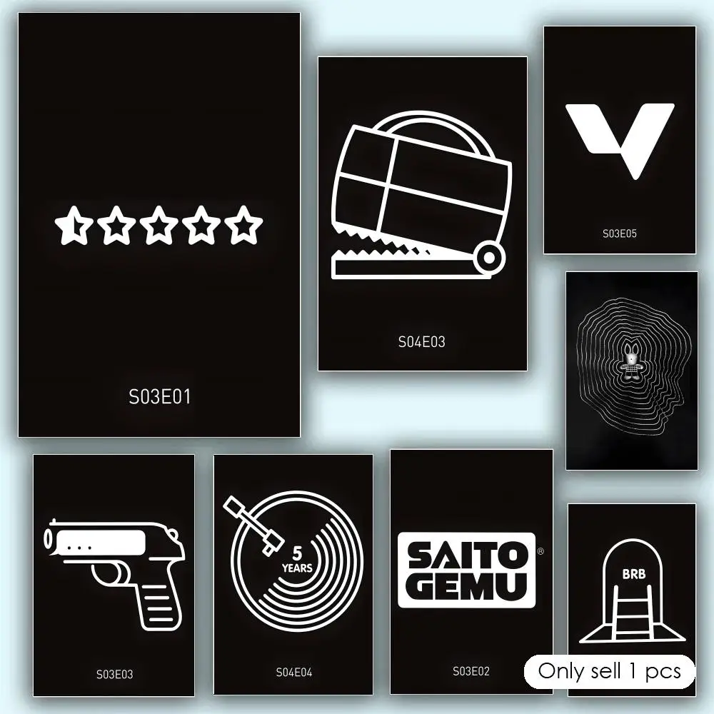Anime B-Black Mirror Game Poster Aesthetic HD PVC Wall Art - Waterproof Wear Resistant For Home Hotel Bar