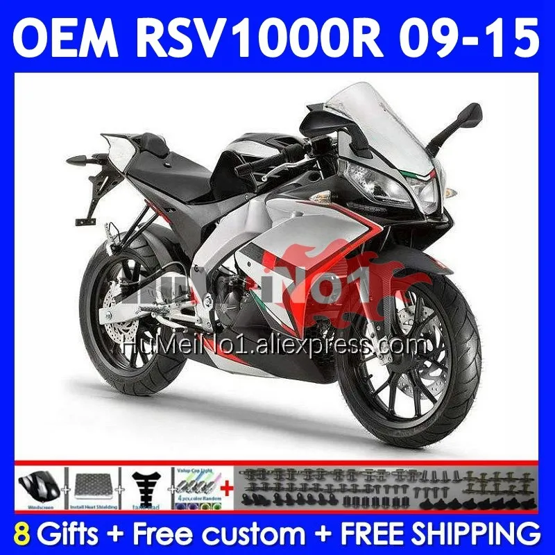 Injection For Aprilia RSV 1000 R 1000R RSV1000RR 315No.30 RSV1000 Red Silvery 09 11 12 13 15 2009 2010 2012 2013 2015 Fairings