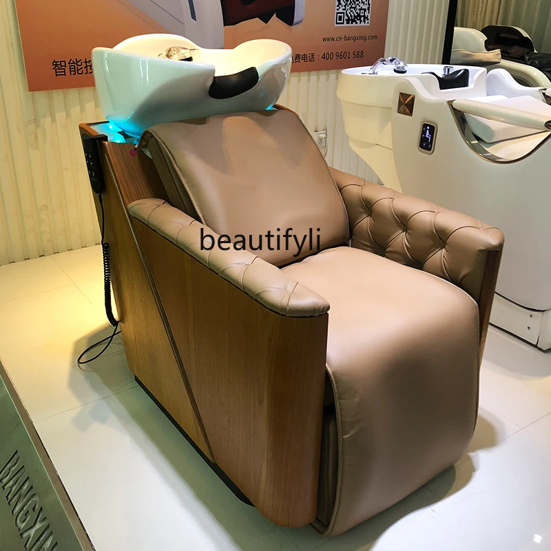 

Scalp Care Shampoo Chair Electric Lifting Beauty Salon Shampoo Bed Half Lying Lying Completely Type Flushing Bed