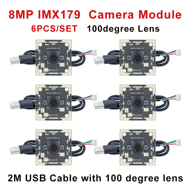 HBVCAM 8MP 100 Degree Camera Module IMX179 for Autodarts Scoring System 30fps with 2m Cable Resolution 1920x1080