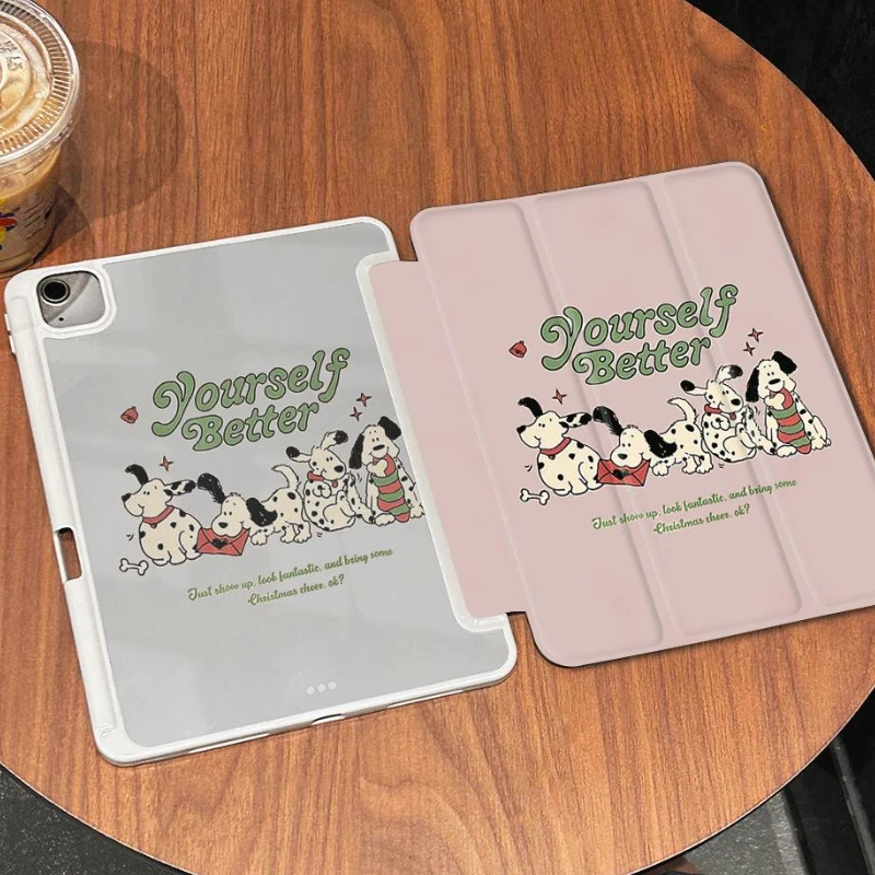 Ipad 5th 6th 9.7 Detachable Cover for Ipad Mini6 8.3 Pro 11 2nd 3rd 4th Simple Puppy Print Tablet Cover IPad Air 5 Air 4 10.9