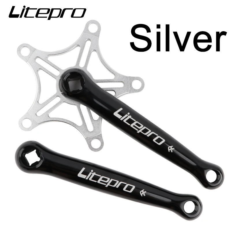 LPLitepro folding bicycle Crankset BCD130 sprocket Retro square connecting rods Crank aluminum alloy Bike Chainwheel Spare parts