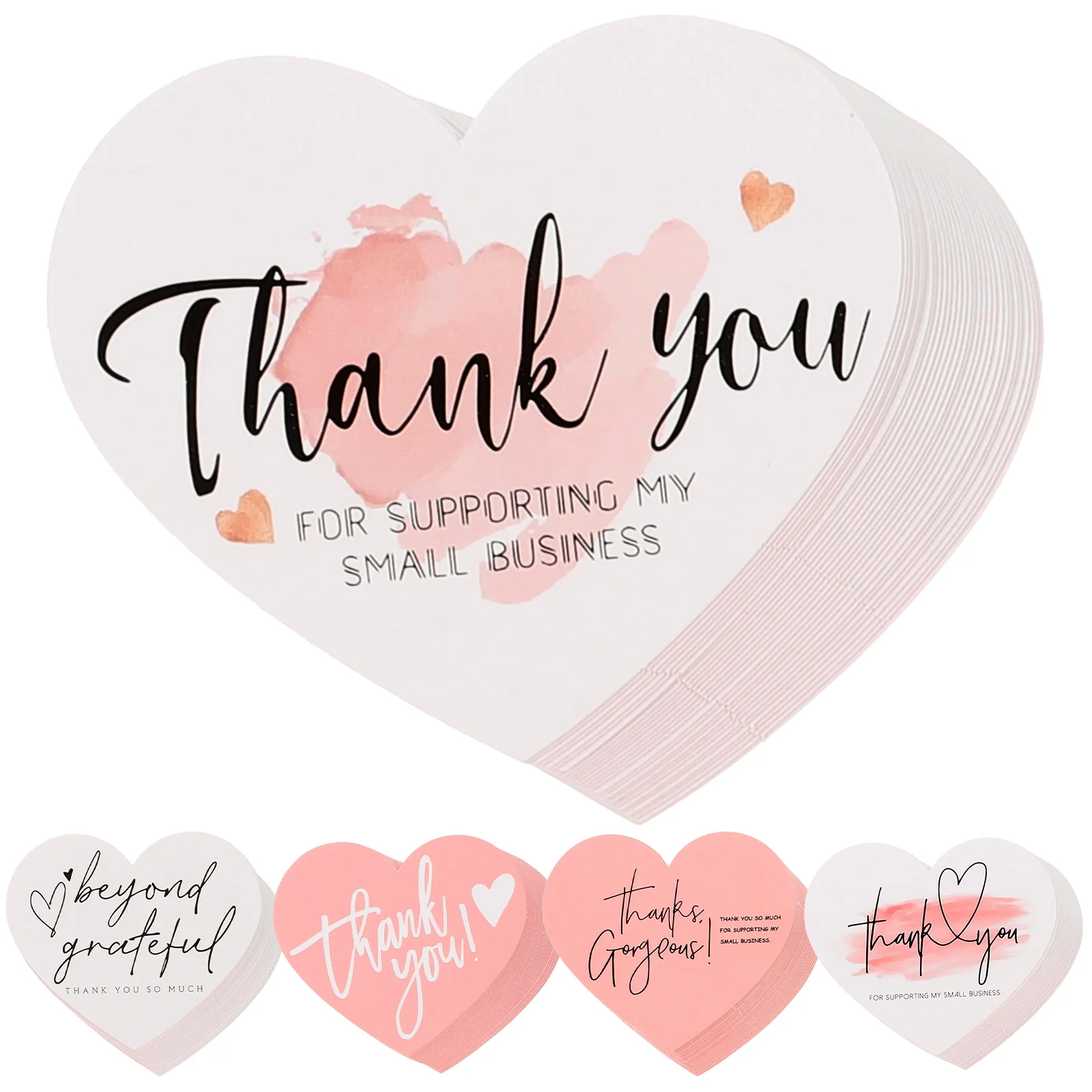 

150 Pcs You Cards Heart Shaped Pink Copper Paper Wedding Thank You Heart Card Birthday Favors Gift Tags Decor Elegant Design