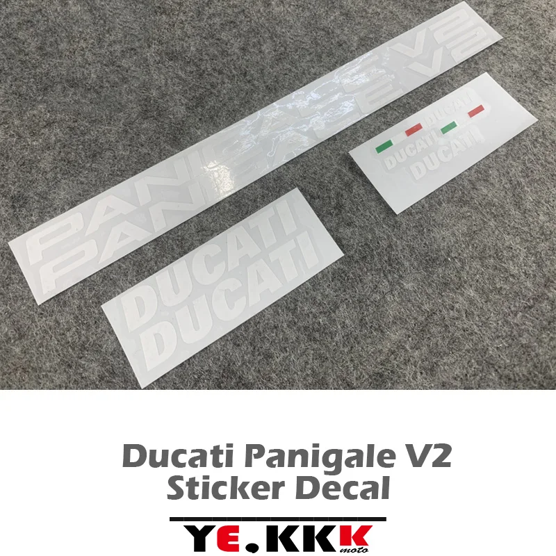 For DUCATI Panigale V2 Full Car Decal Sticker Fairing Sticker V2 Logo Custom Color Brushed Silver Black White