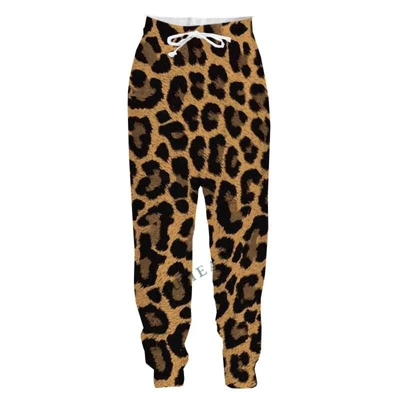 Men Sweatpants Leopard Male Vintage Pants Korean Streetwear Long Casual Y2k Jogger Sport Hiphop Fitness Trousers Man Clothing