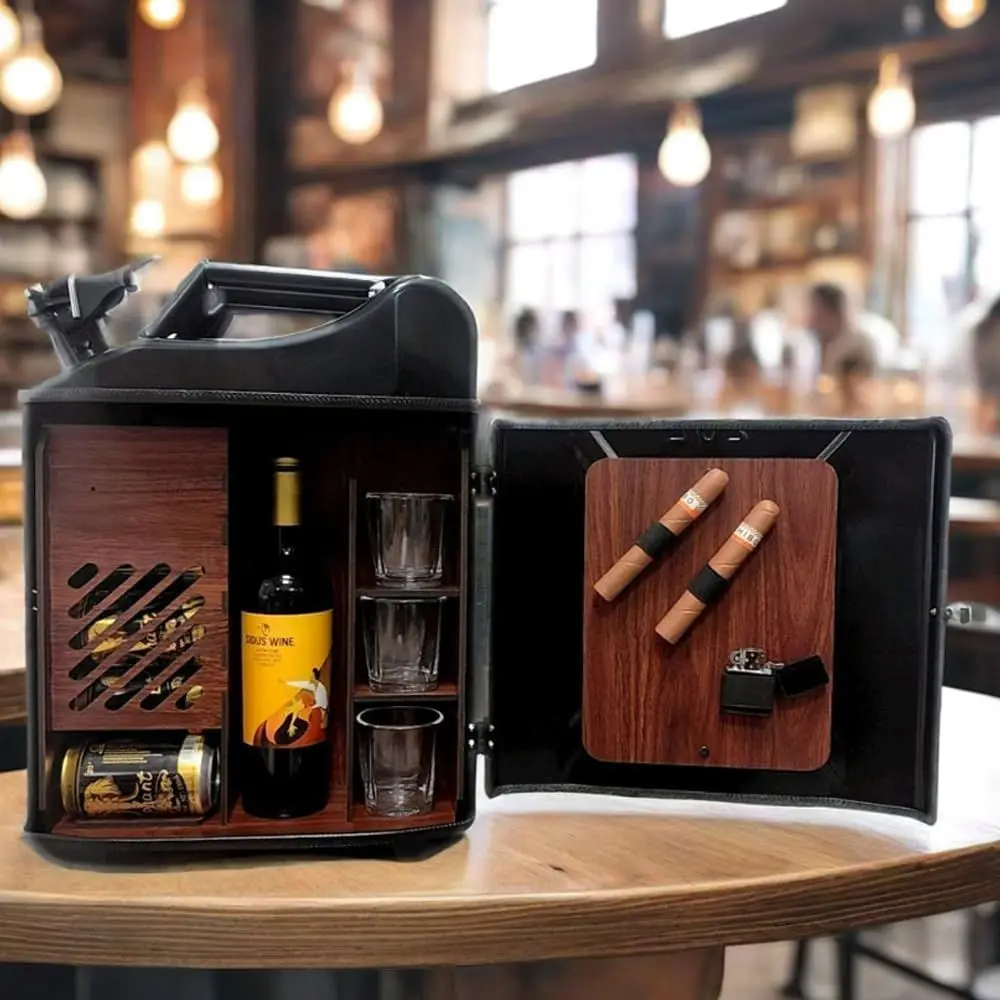 

Портативный мини-бар из дерева и металла, 20 л, идеальный подарок для мужчин, 36x17x47 см