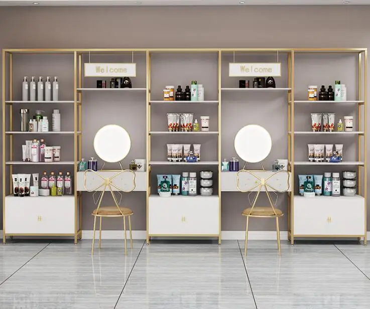 Beauty salon product display cabinet cosmetic display cabinet skin care barber shop shelf shelf shelf multi-layer display shelf