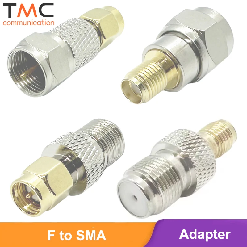 F Type Male Female to SMA Female Male Coax Adapter RF Coaxial Cable Connector for HD Antenna TV Radio