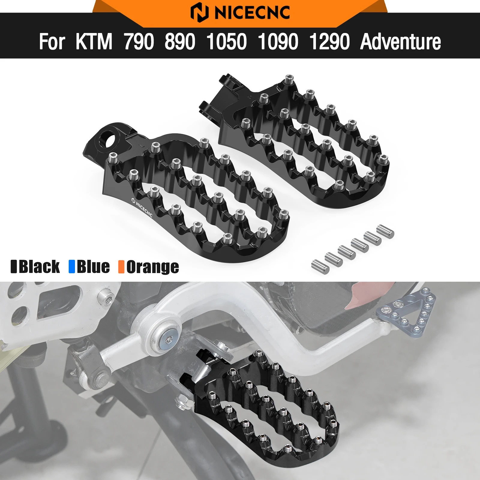 

For KTM 790 890 Adventure/R 2019-2025 Footpegs Footrests 1050 Adventure 1090 Adventure R 1190 Adventure/R 1290 Super Adv R S T