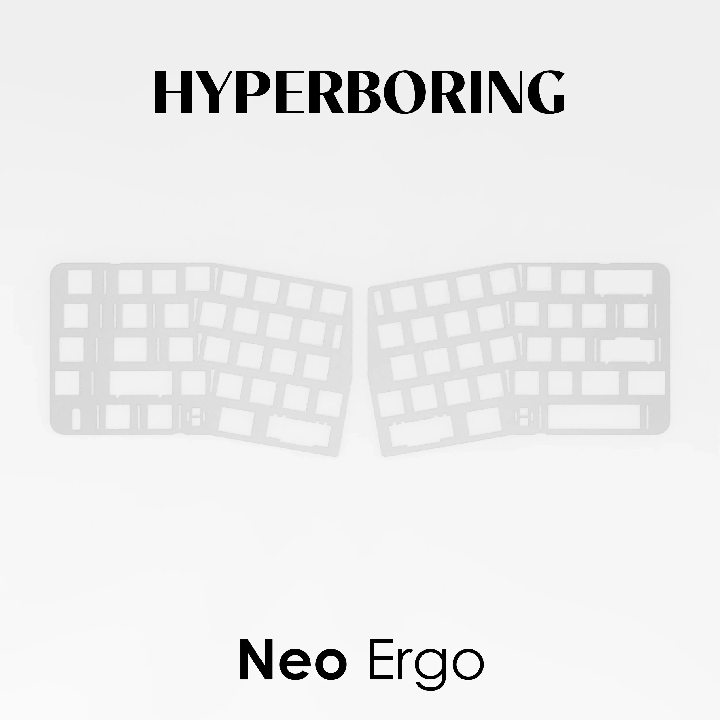 Neo Ergo Split Keyboard Plate only PP PC POM FR4 CF Aluminum ( for plate mount stabs and pcb screw in stabs )