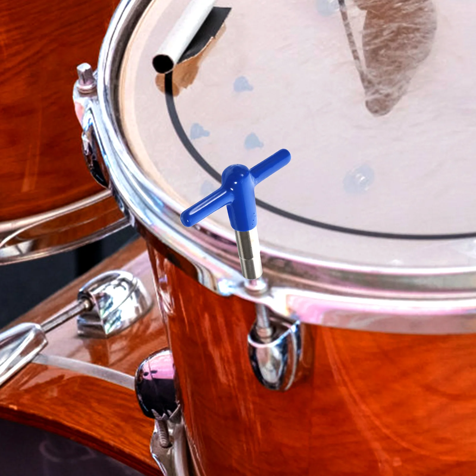 

Drum Keys Universal Tuner Blue Silicone Cover Beginner Lightweight Portable Metal Drum Key Tool for Drummer T Shape Design