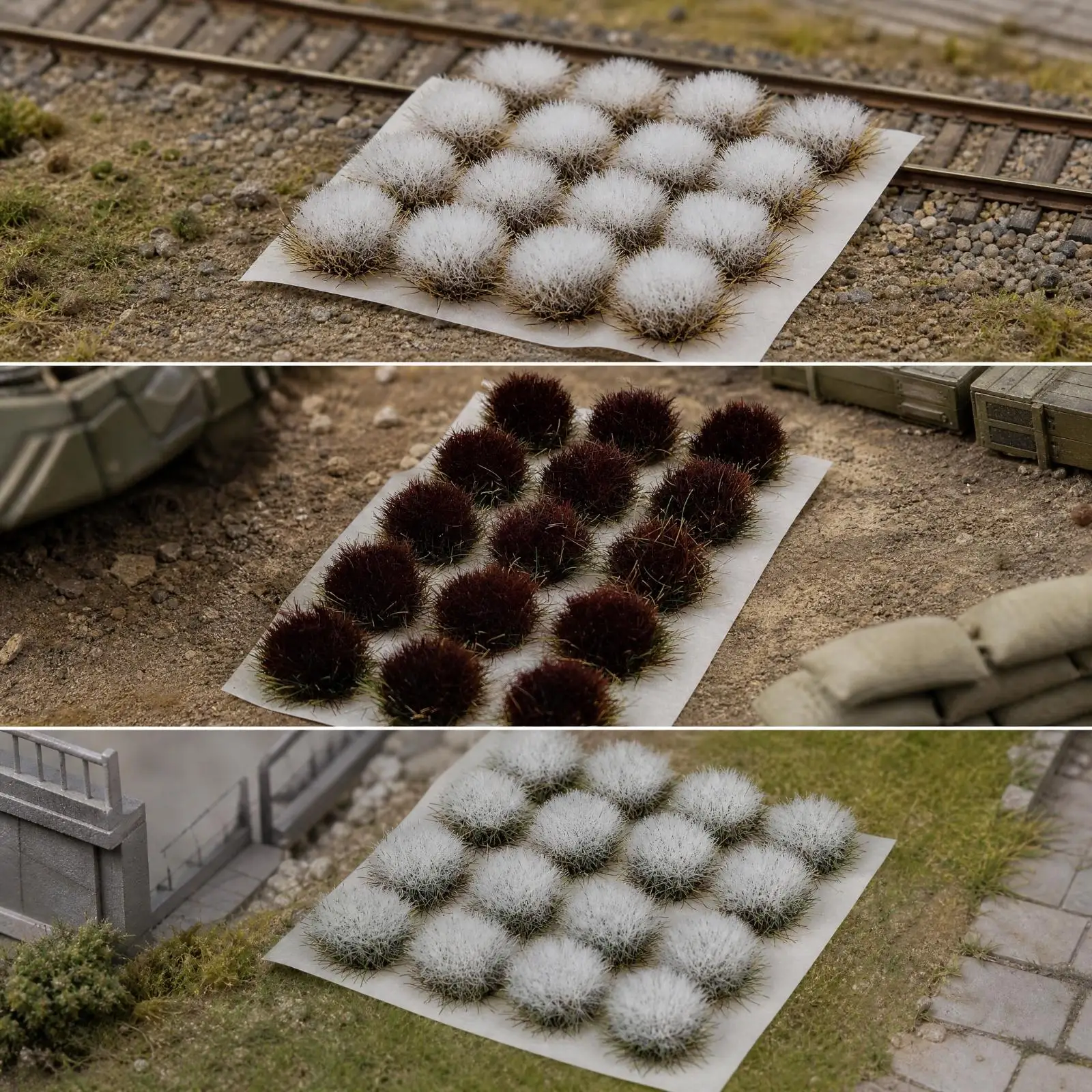 Synthetic Modeling Grass Cluster 10mm Dense Grass Tufts for Train Layout Model Displays