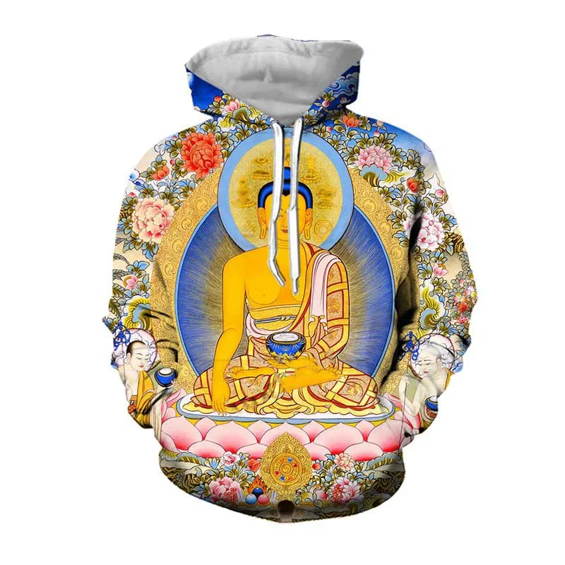 Boeddhisme Boeddha Shakyamuni 3d Print Hoodies Mannen Vrouwen Oversized Hoodie Pullovers Capuchon Sweatshirts Trainingspak Jas Voor Kinderen Kleding