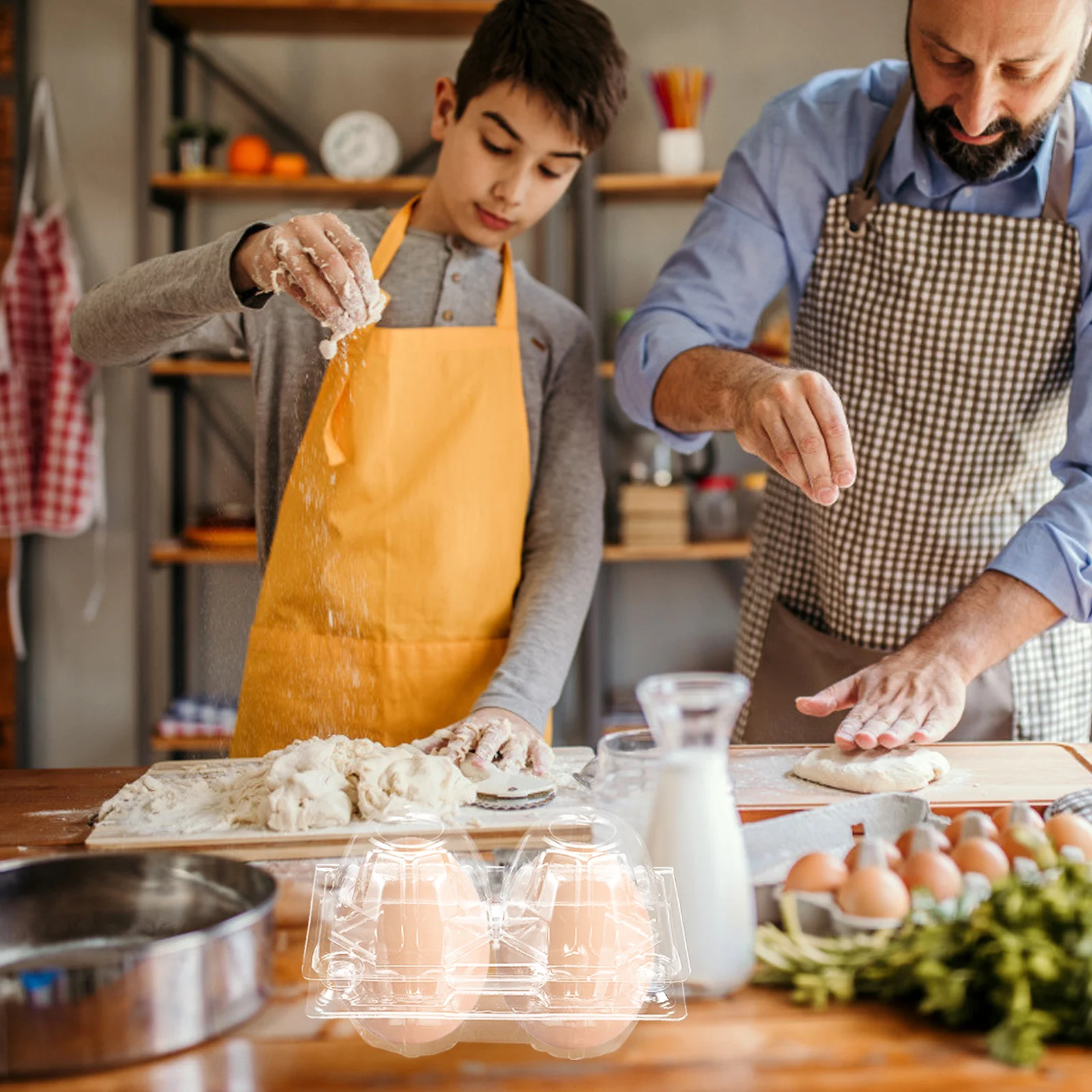 

50pcs Transparent Chicken Egg Cartons Medium Size Egg Holder Container for Packing Storage Fridge Appliance Parts