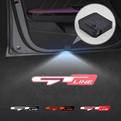 Para Hyundai Peugeot GT Linha Emblema Sportage R Ceed Sorento Car Door Light Bem-vindo Lâmpada Wireless Laser Projector Auto Decoração