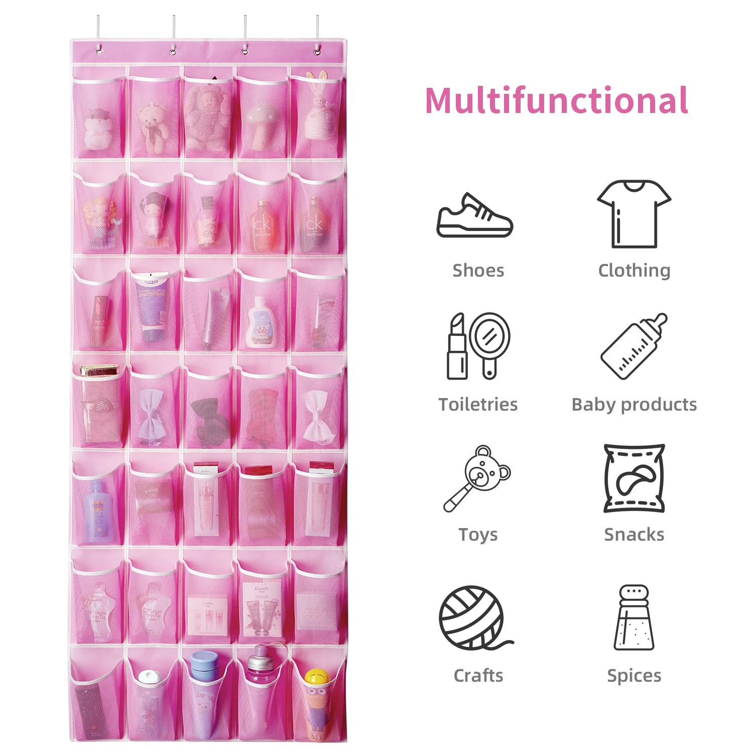 Over-the-Door Shoe Rack 35 Large Pockets Closet Hanging Shoe Organizer with Floor Stand Shoe Holder Hanger for Home Organization