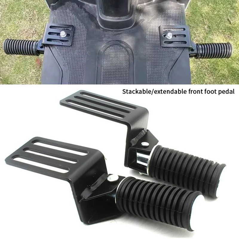 

High-Durable Electric Vehicle Footplate Pair: Folding Anti-Slip Metal Footboard, Ebike Front Leg Rest