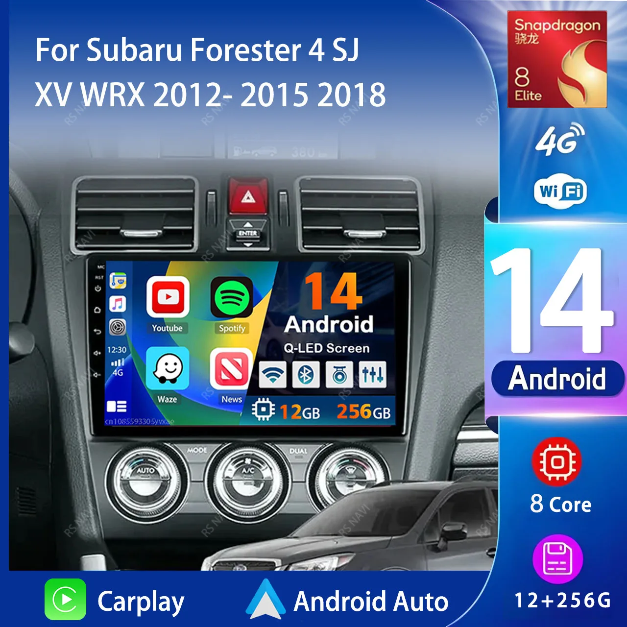 Android 14 Carplay Car Radio Multimedia Player For Subaru Forester 4 SJ XV WRX 2012- 2015 2018 Autoradio 2din Stereo Head Unit