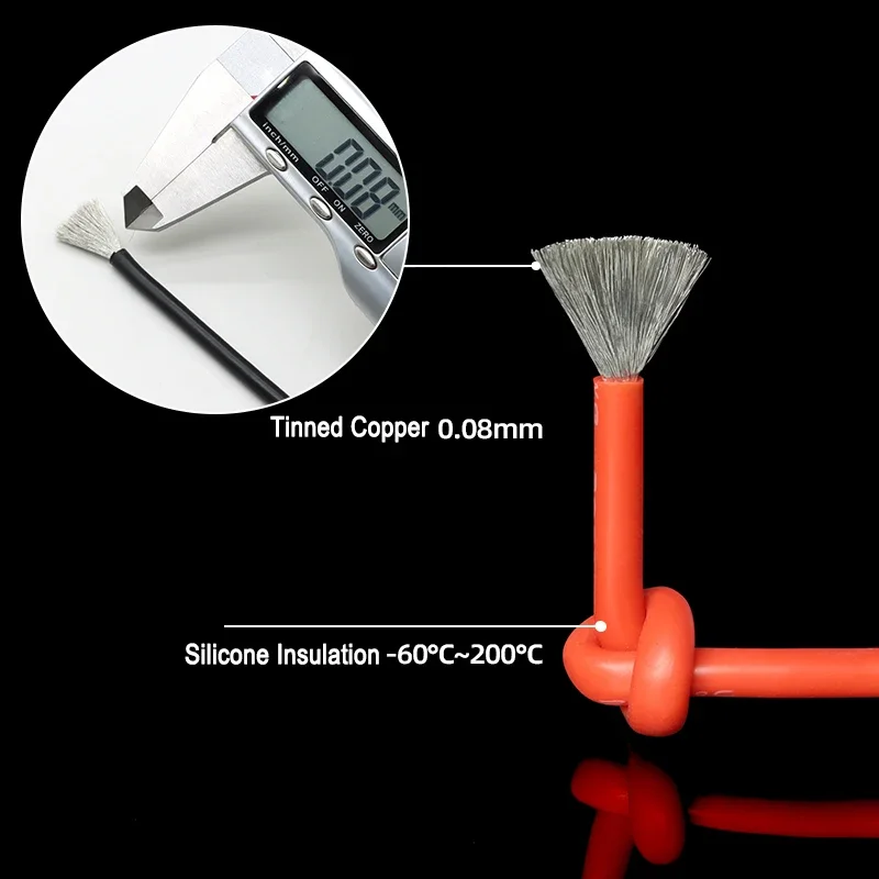 Heat Resistant Flexible Silicone Wire 30/28/26/24/22/20/18/16AWG Stranded Cable Electrical Tinned Copper Wire Kit