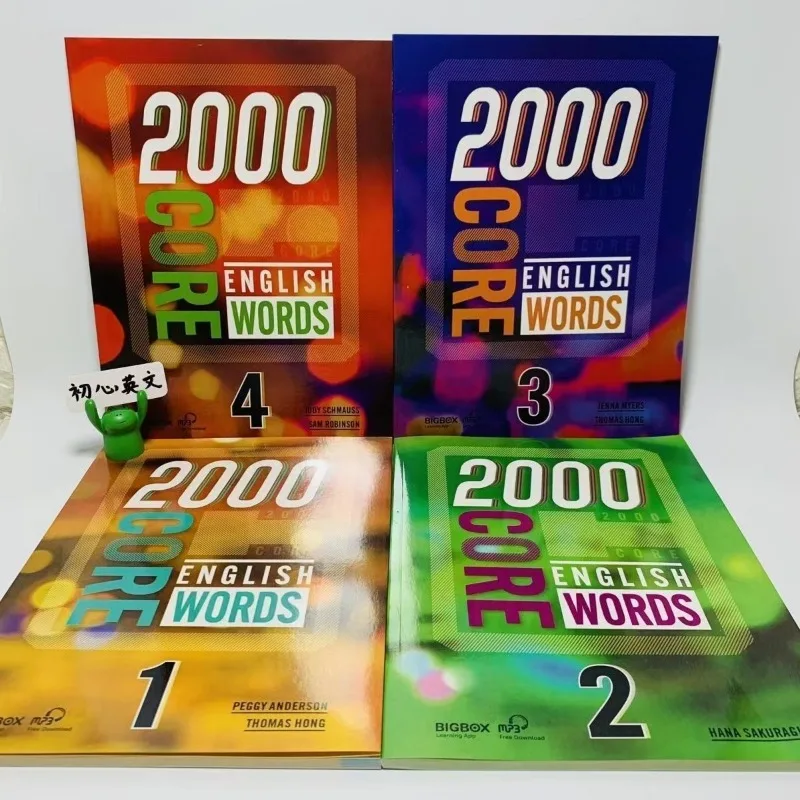 4 Books 1000/2000 Core English Words Primary School Common English Vocabulary Dictionary Book For Kids 5-12 Years Old