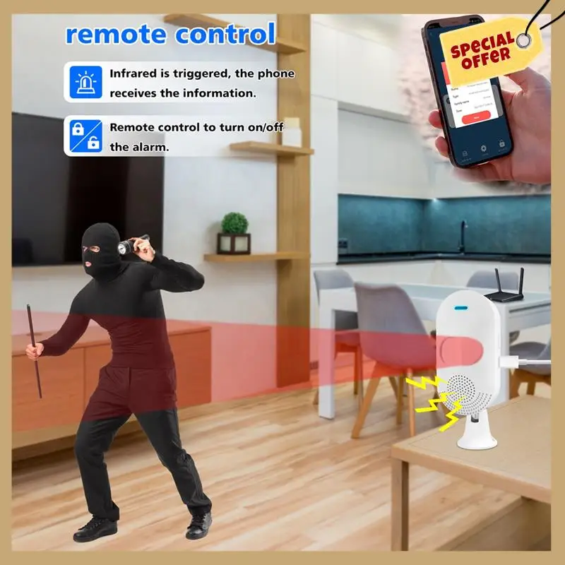 جرافيتي واي فاي ذكي PIR مستشعر رياضي بالأشعة تحت الحمراء تطبيق داخلي مضاد للسرقة كاشف الهاتف المحمول البشري اللاسلكي-WMAN