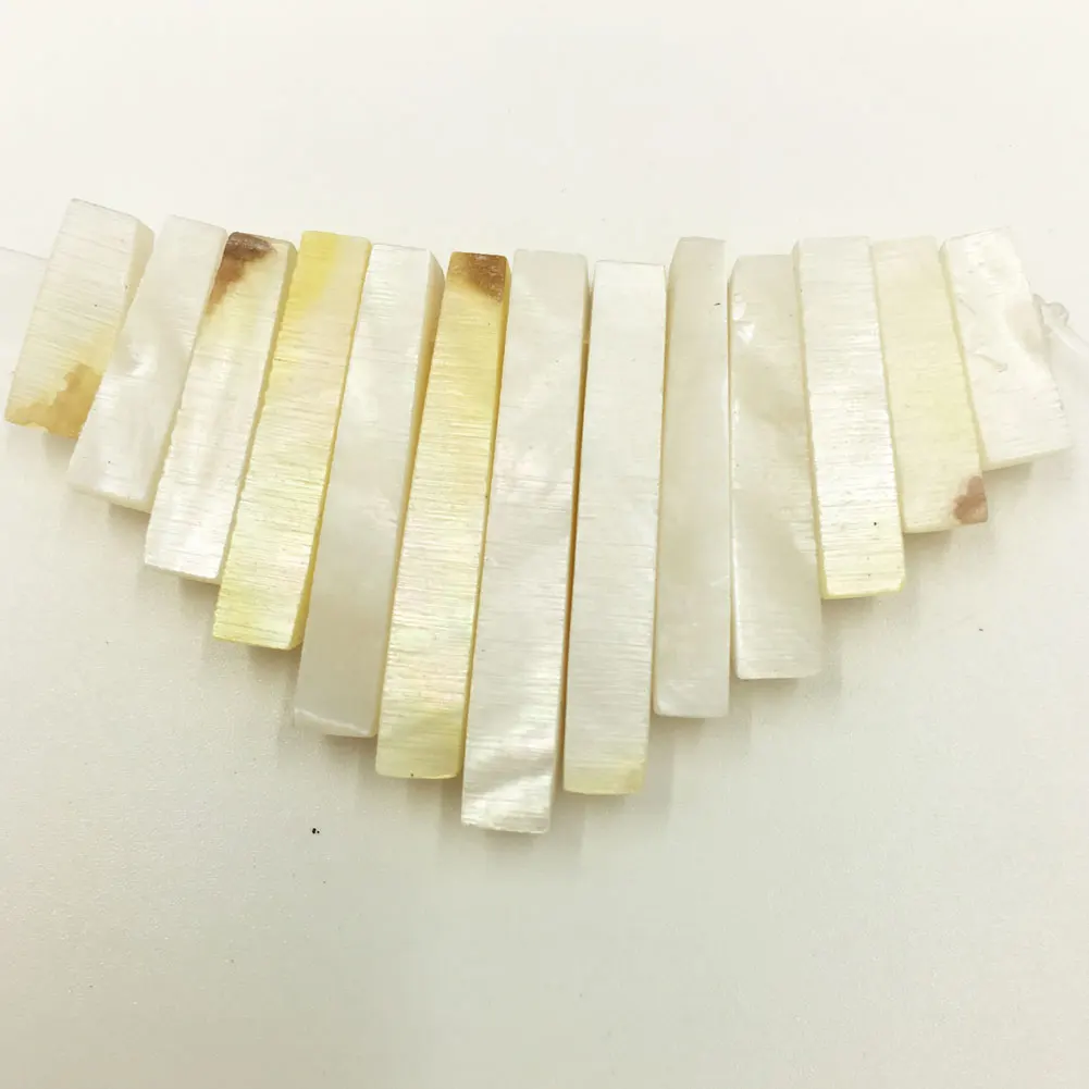 Fashion Jewelry  White Mother of pearl Shell Oblong Pendant Bead   PC8373
