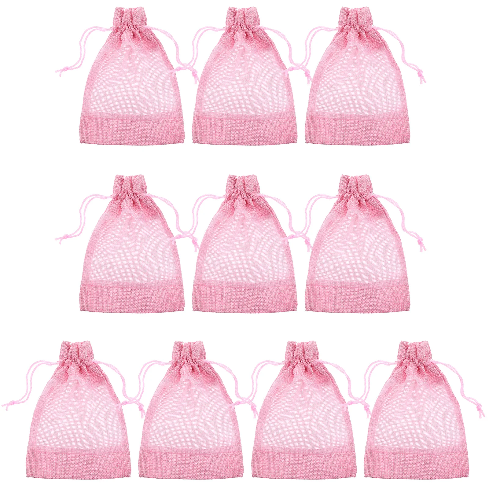 10 Pcs Organza Gauze Bag 10pcs (green) Drawstring Clear Window Travel Gift Bags Bulk