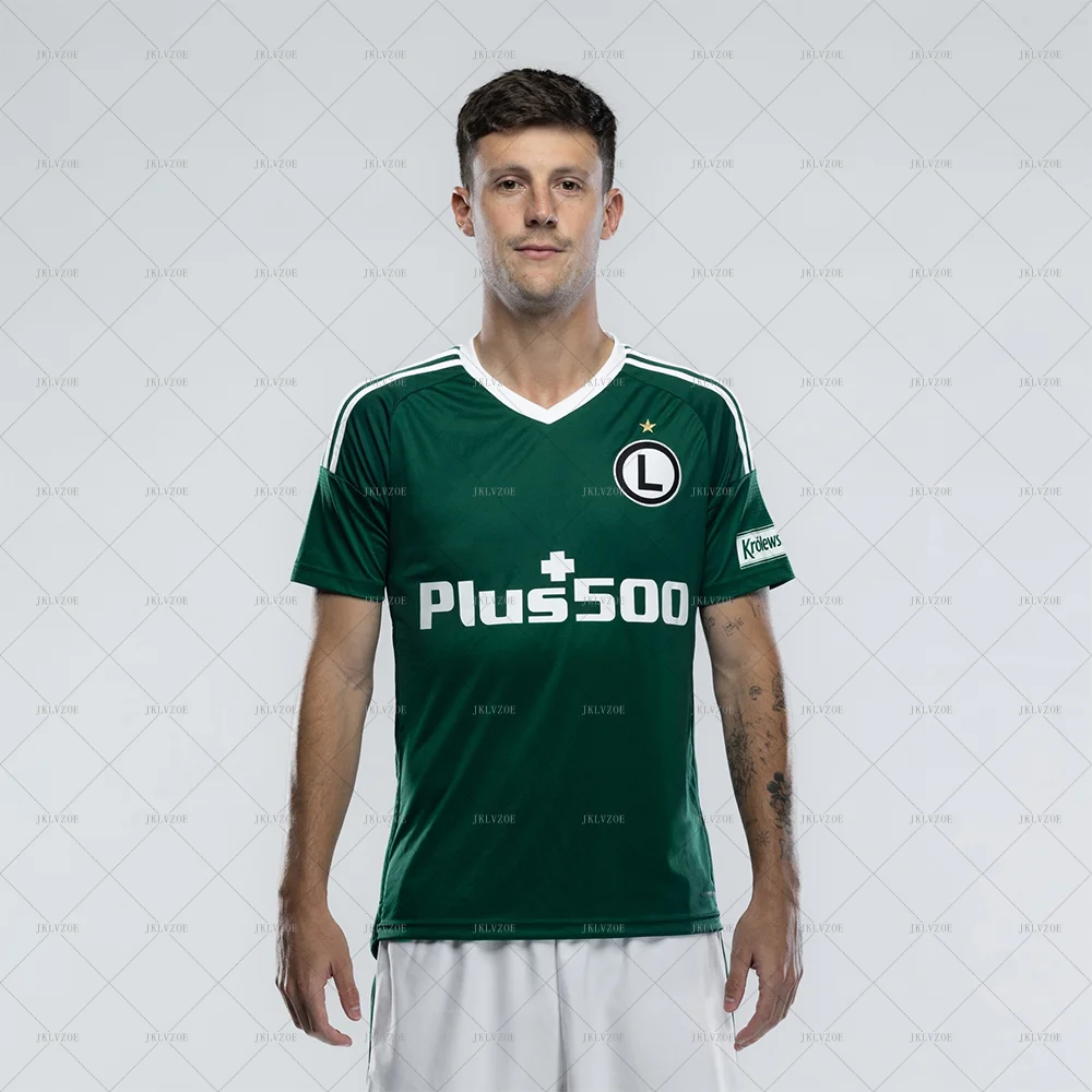 كرة القدم البولندية للرجال لكرة القدم جيرسي بولندا تنفس شبكة جيرسي Legia Warsaw Classic Plus 500 كرة القدم الكبار / طقم جيرسي للأطفال