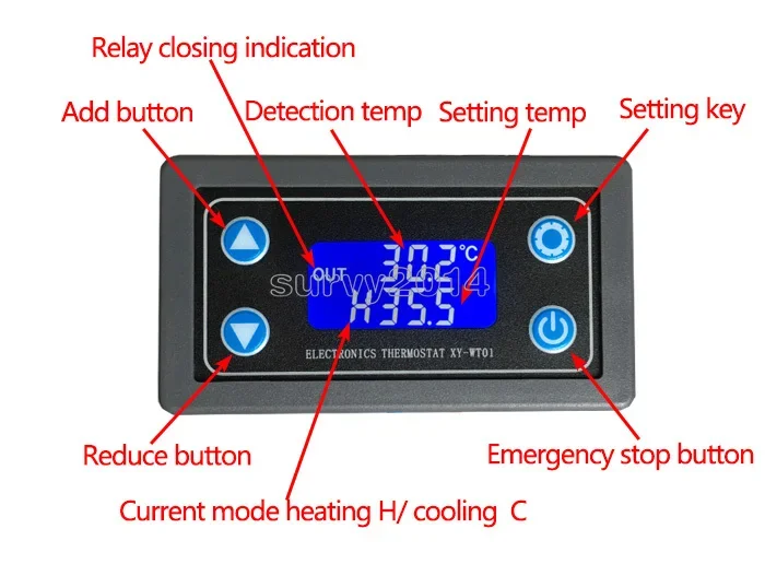 XY-WT01 Temperature Controller Digital LED Display Heating/Cooling Regulator Thermostat Switch For arduino Board Module