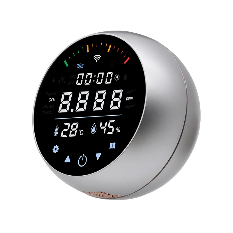 홈 데스크탑 실시간 모니터링 VOC PM2.5 CO2 온도 습도 환기 신선한 공기 볼 컨트롤러