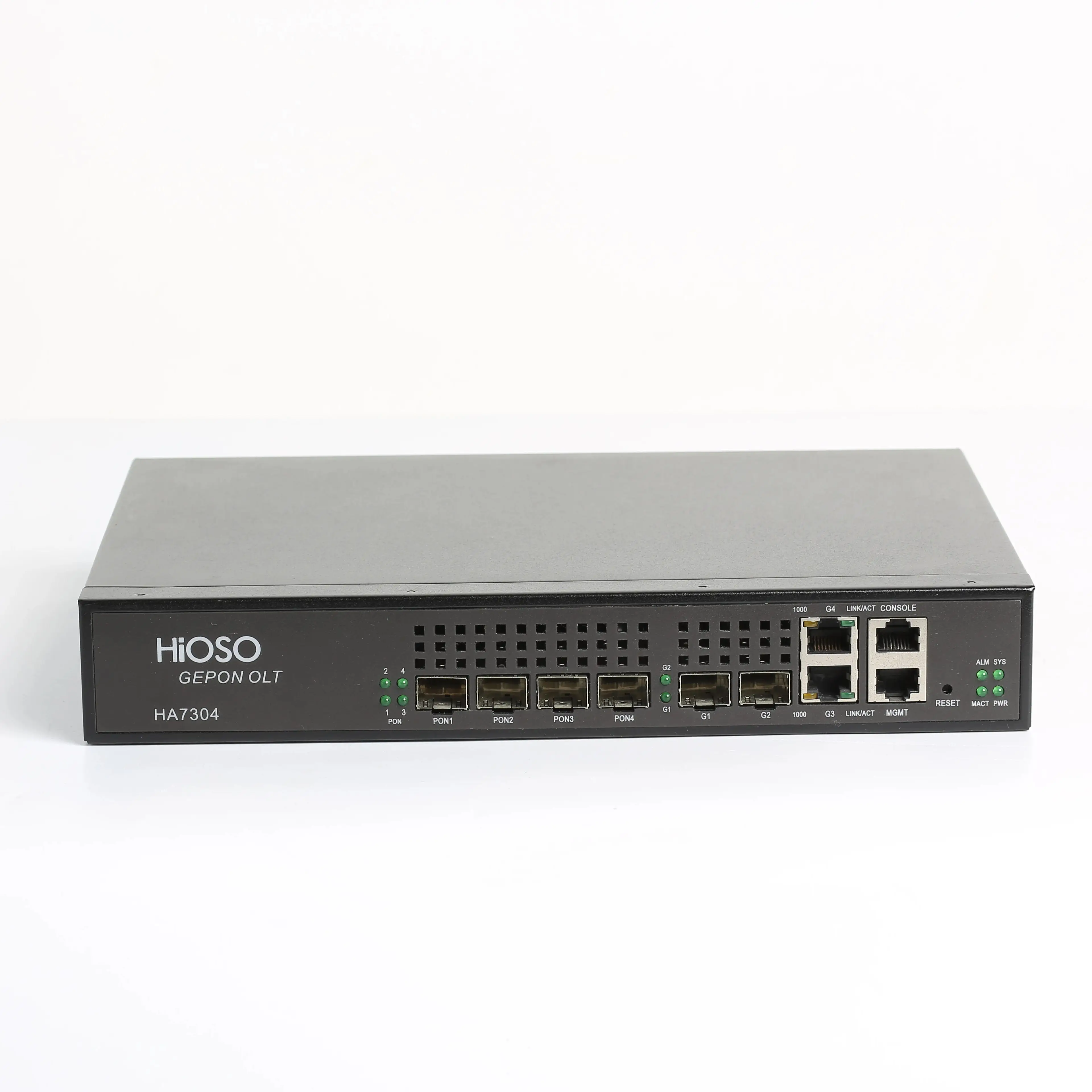 Hioso 4 Ports OLT with Compatitive Price Fiber Optic Small EPON Olt 1:64 Each Port Total 256